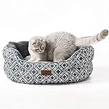 Bedsure Katzenbett waschbar für große Katzen - Katzen Bett grau mit Zweiseitig Innenkissen Katzenschlafplatz, 64x53x23cm für Katzen/Kleine Hunde