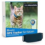 Tractive GPS Tracker für Katzen. Weltweite Live-Ortung und Verlauf. Passt auf alle Halsbänder (Blau)